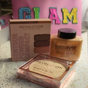 Revolution Contour Powder Compact And Luxury Baking Powder Set